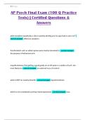 AP Psych Final Exam &lpar;100 Q Practice Tests&rpar; &vert; Certified Questions & Answers