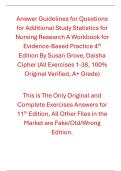 Exercises Answer Key Statistics for Nursing Research A Workbook for Evidence-Based Practice 4th Edition By Susan Grove&comma; Daisha Cipher