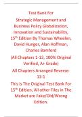 Test Bank Strategic Management and Business Policy Globalization&comma; Innovation and Sustainability 15th Edition By Thomas Wheelen&comma; David Hunger&comma; Alan Hoffman&comma; Charles Bamford