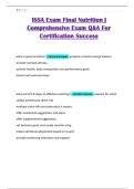 ISSA Exam Final Nutrition &vert; Comprehensive Exam Q&A For Certification Success 