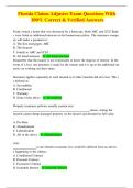 Florida Claims Adjuster Exam &ndash; 206 Practice Questions with 100&percnt; Correct Answers &vert; Latest Exam Prep Guide &vert; FREE Bonus Included
