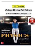 College Physics&comma; 5th Edition &ndash; Test Bank &lpar;Chapters 1&ndash;30&rpar; &ndash; Alan Giambattista