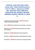 NUR 2755 Final Exam Review 2026&ndash;2027 &vert; Multidimensional Care IV &lpar;MDC 4&rpar; &ndash; Complete Q&A