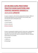 ATI RN MED-SURG PROCTORED   PRACTICE EXAM QUESTIONS AND  VERIFIED ANSWERS GRADED A&plus;  20252026 UPDATE&excl; 
