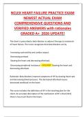 NCLEX Heart Failure Practice Exam - Updated Questions & Verified Answers 2026