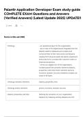 Palantir Application Developer Exam study guide COMPLETE EXAM Questions and Answers &lpar;Verified Answers&rpar; &lpar;Latest Update 2025&rpar; UPDATE&excl;&excl;  