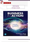 Test Bank for Business in Action 10th Edition by Courtland Bovee &ndash; Complete Chapters 1&ndash;16 Questions & Answers for Exam Prep