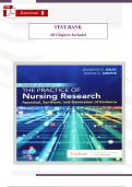 Test Bank for Burns and Grove&rsquo;s The Practice of Nursing Research 9th Edition &ndash; Complete Questions & Answers for All Chapters for Exam Prep