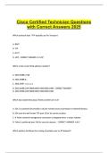 Cisco Certified Technician Questions with Correct Answers 
