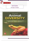 Test Bank for Animal Diversity 9th Edition by Cleveland P&period; Hickman Jr&period;&comma; Susan L&period; Keen&comma; Allan Larson & David J&period; Eisenhour &ndash; Complete Questions & Answers &lpar;ISBN 9781260240887&rpar;