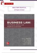 Solutions Manual for Business Law&colon; Ethical&comma; Global&comma; and Digital Environment&comma; 18th Edition by Jamie Darin Prenkert &ndash; Complete Guide for Exam & Study