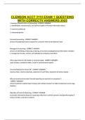 CLEMSON ACCT 3110 EXAM 1 QUESTIONS WITH CORRECTV ANSWERS 