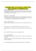 CLEMSON MKT 3010 EXAM 1 QUESTIONS WITH CORRECT ANSWERS 