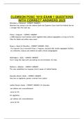 CLEMSON POSC 1010 EXAM 1 QUESTIONS WITH CORRECT ANSWERS 