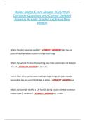 Bailey Bridge Exam Newest 2025&sol;2026  Complete Questions and Correct Detailed  Answers Already Graded A&plus;&vert;Brand New  Version 