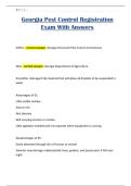 Georgia Pest Control Registration Exam With Answers