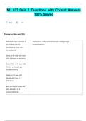 NU 623 Quiz 1 Questions with Correct Answers  100&percnt; Solved