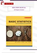 Solutions Manual for Basic Statistics for Business & Economics&comma; 7th Canadian Edition by Douglas Lind &ndash; Complete Chapters Step-by-Step Answers