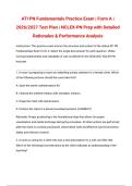 ATI PN Fundamentals Practice Exam &vert; Form A &vert; 2026&sol;2027 Test Plan &vert; NCLEX-PN Prep with Detailed Rationales & Performance Analysis