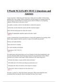  UWorld NCLEX-RN Test 2 Questions and Answers Verified 