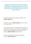 TCEQ Class C Water License Exam Newest  2025&sol;2026 Complete Questions and Correct  Detailed Answers Already Graded A&plus;&vert;Brand  New Version&excl;&excl;&excl; 