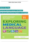 Test Bank For Exploring Medical Language&colon; A Student-Directed Approach 11th Edition by Myrna LaFleur Brooks&vert; 9780323711562&vert; All Chapters 1-16&vert;LATEST