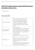 NSG 122 Fundamental Concepts HESI Final Exam Questions and Answers