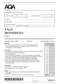 AQA A LEVEL MATHEMATICS PAPER 3 QP MAY JUNE 2025