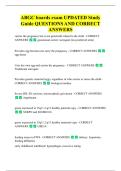 ABGC boards exam UPDATED Study  Guide QUESTIONS AND CORRECT  ANSWERS 