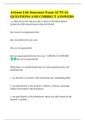 Arizona Life Insurance Exam ACTUAL  QUESTIONS AND CORRECT ANSWERS