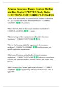 Arizona Insurance Exam&colon; Content Outline  and Key Topics UPDATED Study Guide  QUESTIONS AND CORRECT ANSWERS