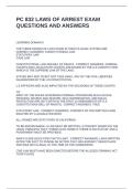 PC 832 LAWS OF ARREST EXAM QUESTIONS AND ANSWERS