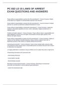 PC 832 LD 15 LAWS OF ARREST EXAM QUESTIONS AND ANSWERS