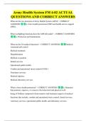 Army Health System FM 4-02 ACTUAL  QUESTIONS AND CORRECT ANSWERS 