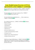 Army Health System Overview ACTUAL  QUESTIONS AND CORRECT ANSWERS 