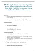NR548 Psychiatric Assessment for Psychiatric Mental Health Nurse Practitioner Final Exam 2&comma; Chamberlain University&comma; 2026&sol;2027 &ndash; study guide on psychiatric interview and history with complete solutions