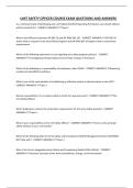 UNIT SAFETY OFFICER COURSE EXAM QUESTIONS AND ANSWERS