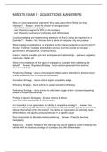 MIS 375 EXAM 1- 2 QUESTIONS & ANSWERS