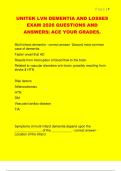 UNITEK LVN DEMENTIA AND LOSSES  EXAM 2026 QUESTIONS AND  ANSWERS&vert; ACE YOUR GRADES&period; 