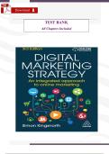 Test Bank for Digital Marketing Strategy&colon; An Integrated Approach to Online Marketing&comma; 3rd Edition by Simon Kingsnorth &ndash; Complete Chapters 1&ndash;22 &lpar;Full Download&rpar;