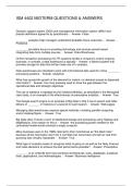 ISM 4402 MIDTERM QUESTIONS & ANSWERS