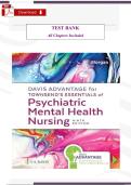 Test Bank for Essentials of Psychiatric Mental Health Nursing&comma; 8th Edition by Morgan & Townsend &ndash; Concepts of Care in Evidence-Based Practice&comma; Complete Chapters