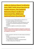California National Board Certification Exam &lpar;NBCT&rpar; With Actual Questions & Verified Answers&comma; Plus Explained Rationales&sol;Expert Verified For Guaranteed Pass 2026&sol;Latest Updated&sol;Instant Download Pdf