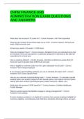 CHFM FINANCE AND ADMINISTRATION EXAM QUESTIONS AND ANSWERS