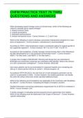 CHFM PRACTICE TEST 76 THRU QUESTIONS AND ANSWERS