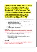 California Peace Officer Standards and Training &lpar;POST&rpar; Exam With Actual Questions & Verified Answers&comma; Plus Explained Rationales&sol;Expert Verified For Guaranteed Pass 2026&sol;Latest Updated&sol;Instant Download Pdf