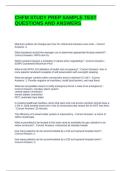 CHFM STUDY PREP SAMPLE TEST QUESTIONS AND ANSWERS