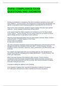 CHFM&comma; COMPLIANCE EXAM QUESTIONS AND ANSWERS