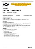 2025 AQA A-LEVEL ENGLISH LITERATURE A Paper 1 Love  Through the Ages Question Paper & Mark Scheme &lpar;Merged&rpar;  Wednesday 14 May 2025 &lbrack;VERIFIED&rsqb;