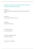 NURS 1067 - Week 3 The Nursing Process Part 1 Exam Questions With Correct Answers